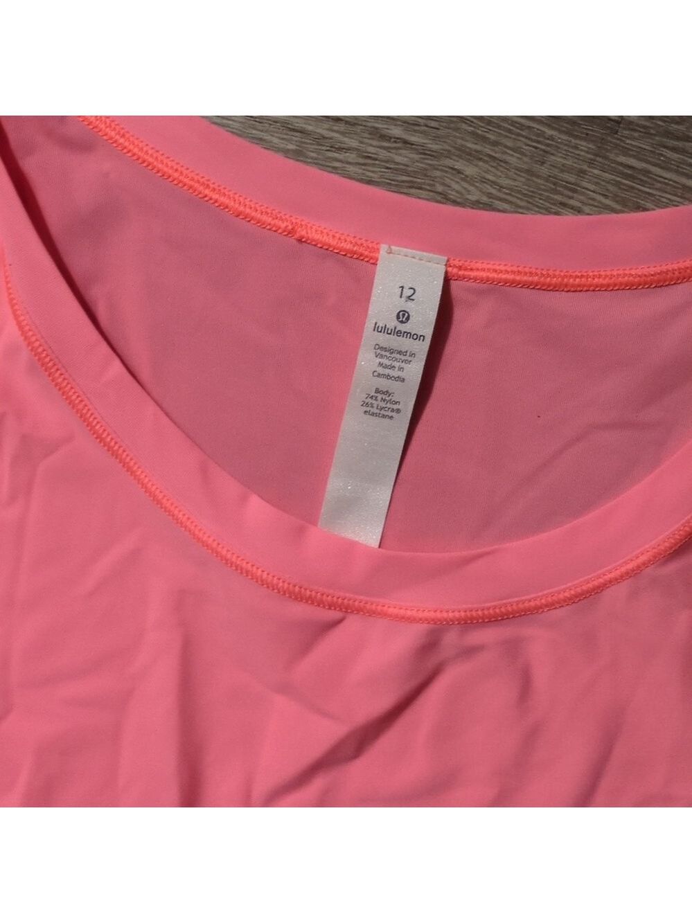 Lululemon Coral Pink Tank Top Size 12 - Picture 3 of 6